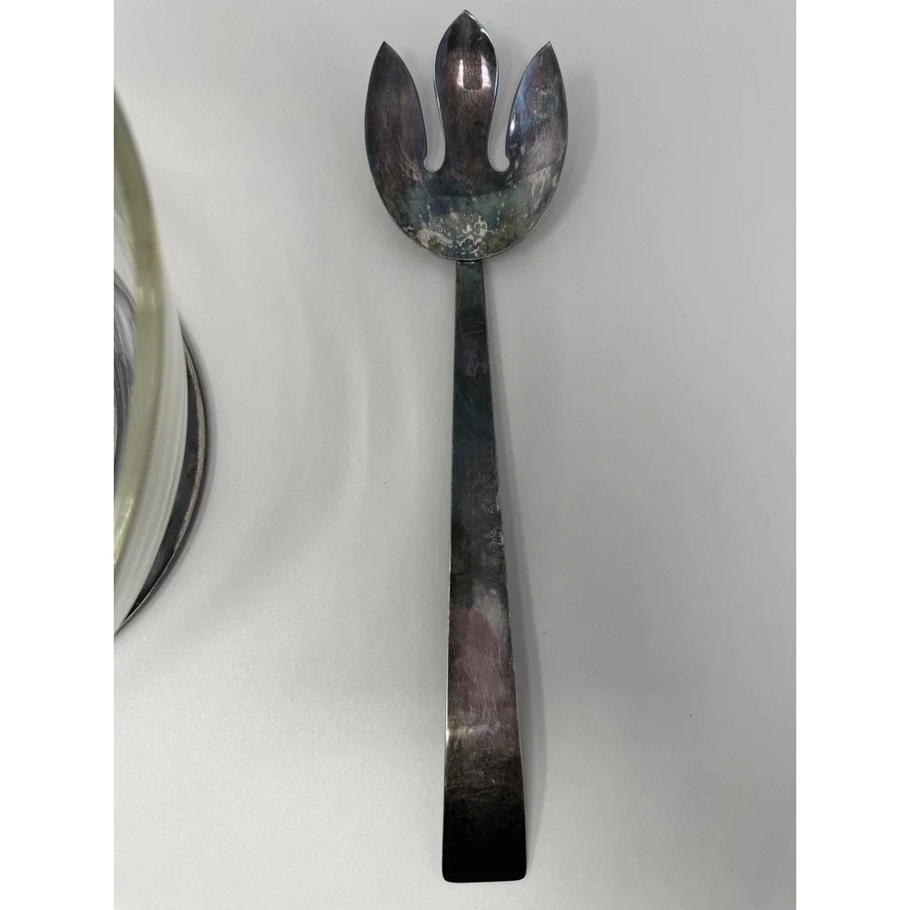 Silver Smith Studios Glass Bowl with Weighted Sterling Base and Serving Utensil
